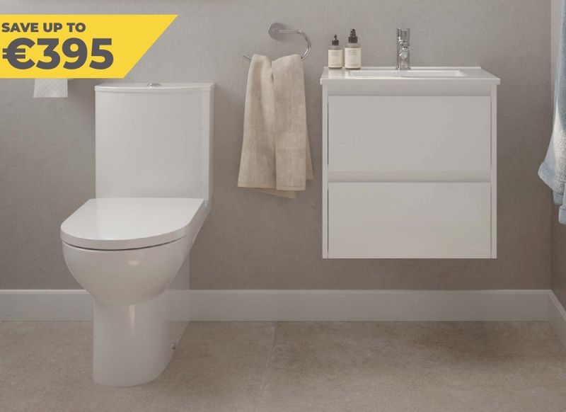 SONAS Source Wall Hung Two Drawer 50cm Vanity Unit  &amp; Core Basin Mixer Bundle