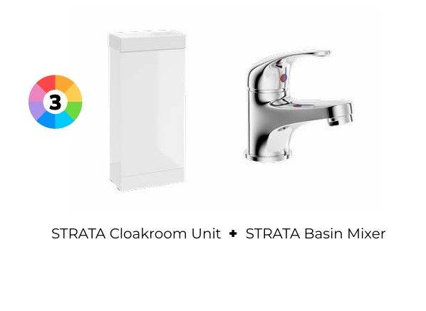 SONAS Strata Cloakroom Vanity Unit &amp; Strata Basin Mixer Bundle