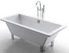 Earl 1700X750mm Freestanding Bath White &amp; Chrome Legs (ONLY 3 IN STOCK)