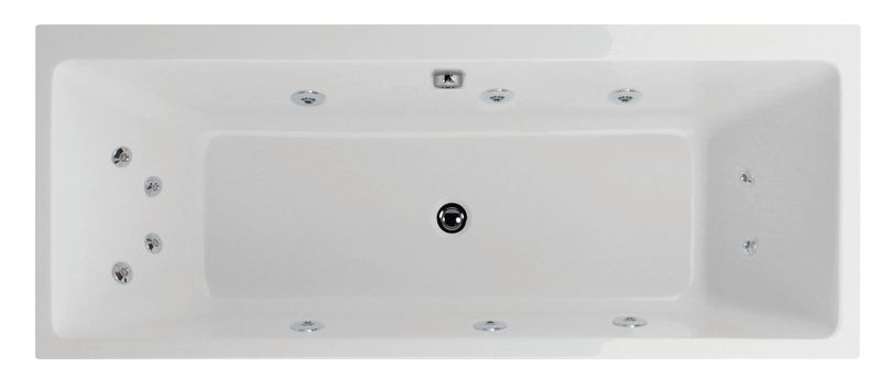 SONAS Oscar 1700x750mm Double Ended 12 White Jet Whirlpool Bath White (ONLY 1 IN STOCK)