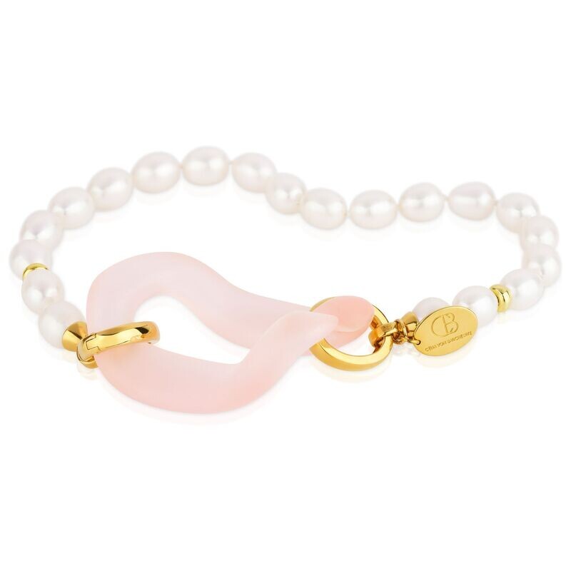 Pearl Necklace with Plastic Modul in rose