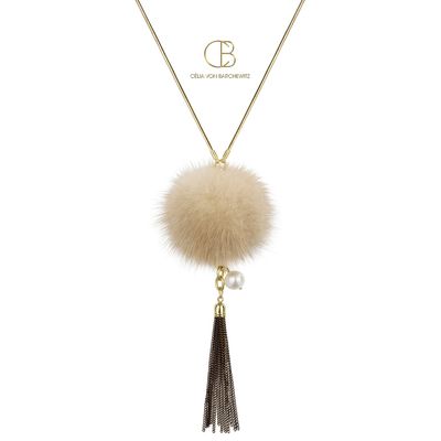 Puschelkette ZOE mit edler Perle Puschelkette ZOE mit edler Perle