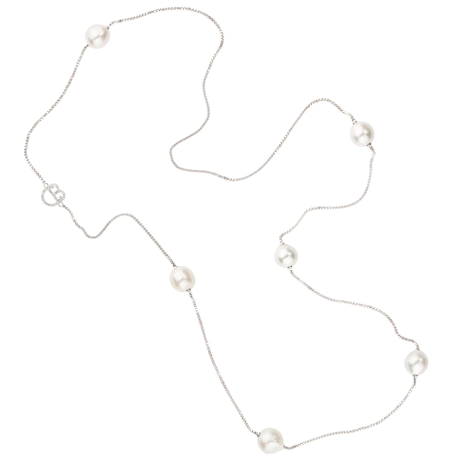 Luxus Pur - Diamanten besetze Kette mit Südseeperlen