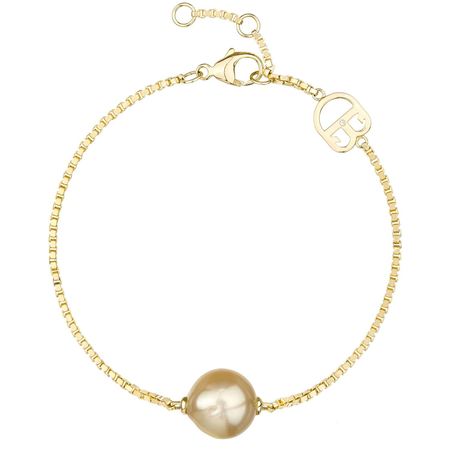 Luxus Pur - Diamanten besetzes Armband mit Südseeperlen