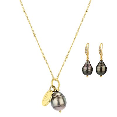 Tahiti Perlenset - Kette & Ohrringe Tahiti Perlenset - Kette & Ohrringe