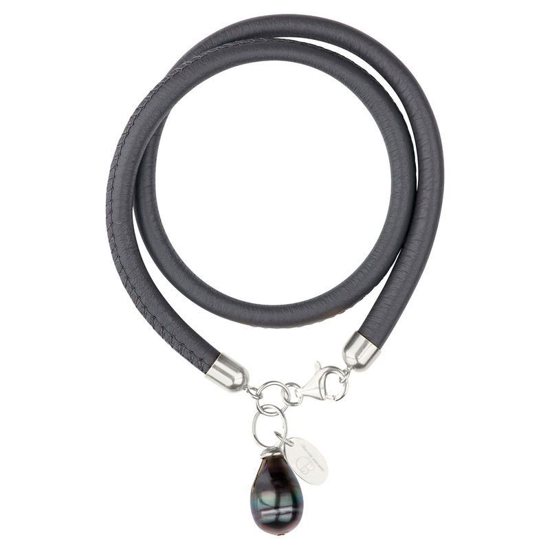 Nappa Nova - das Lederarmband mit Tahiti-Perle/silber
