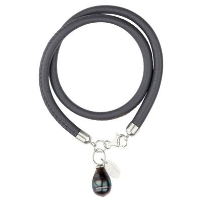 Nappa Nova - das Lederarmband mit Tahiti-Perle/silber Nappa Nova - das Lederarmband mit Tahiti-Perle/silber