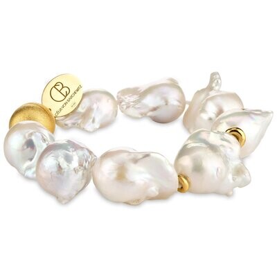 Perlenarmband aus barocken Perlen mit Magnet/matt Perlenarmband aus barocken Perlen mit Magnet/matt