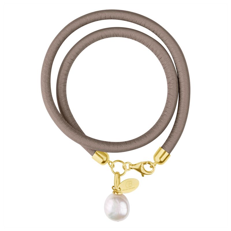 Nappa Nova - das Lederarmband mit Süßwasserzucht-Perle/Gold