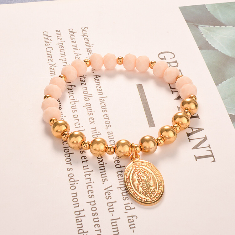 Pulseras de piedras Religiosas, Diseño: Virgen de Guadalupe