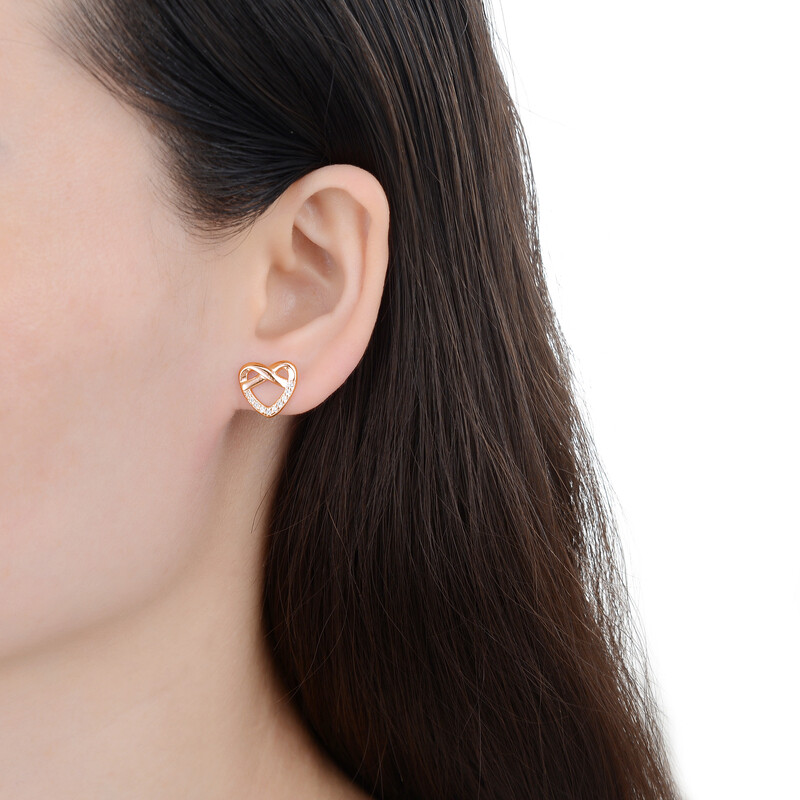 Aretes de corazón rosegold