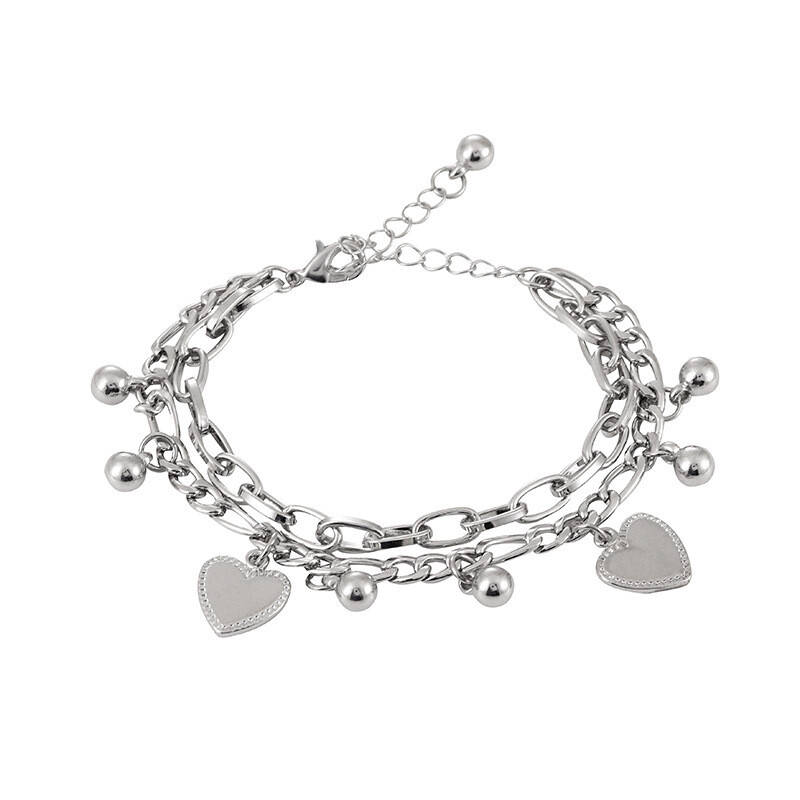 Pulsera bolitas y corazones