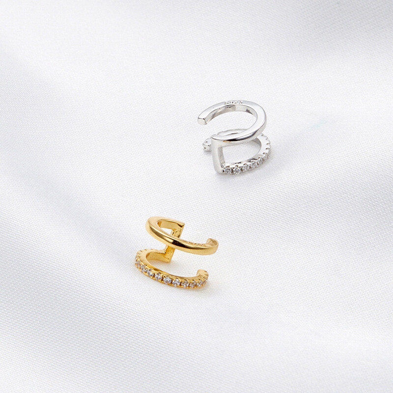 Ear cuffs de plata con cristales