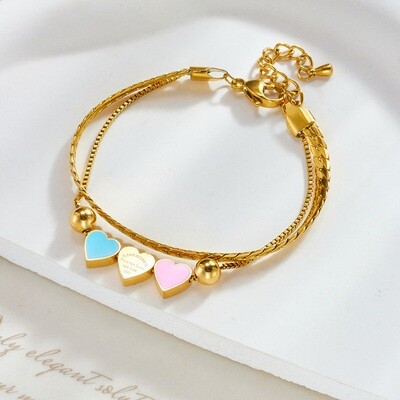 Pulsera demarca internacional triple dije