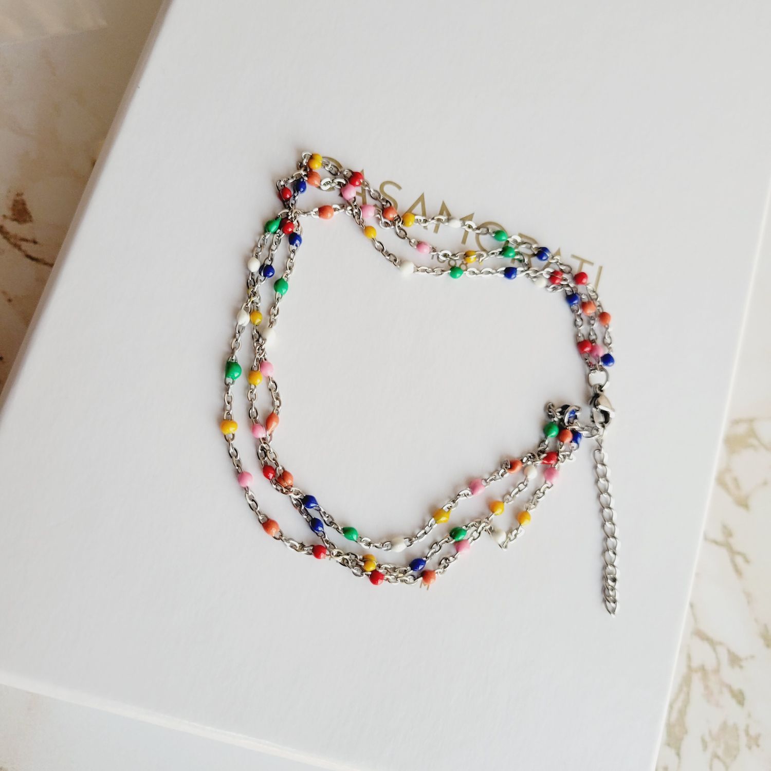Tobillera con Bolitas de Colores