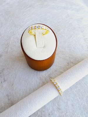 Anillo dorado Cristina plata 925
