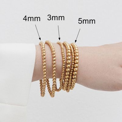 Pulsera Elástica de Bolitas en Acero Inoxidable (3mm, 4mm y 5mm)
