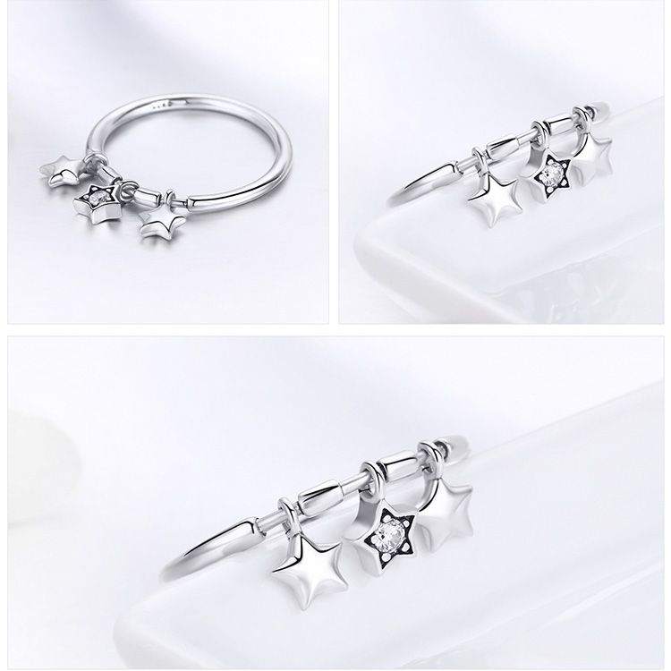 Anillo estrellas colgantes