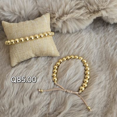 ​Pulsera Ajustable de Bolitas de Rodio