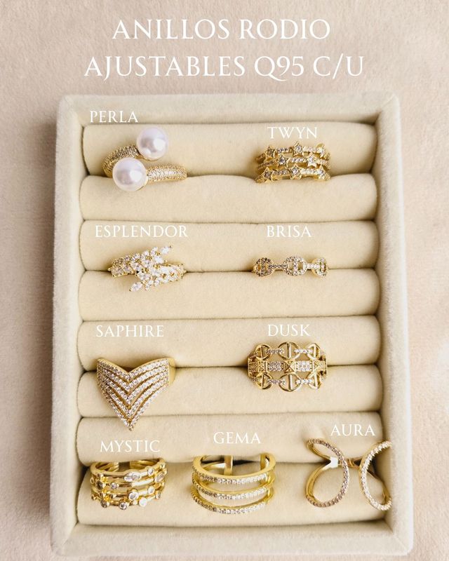 Anillos brillantes de Rodio