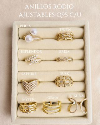 Anillos brillantes de Rodio
