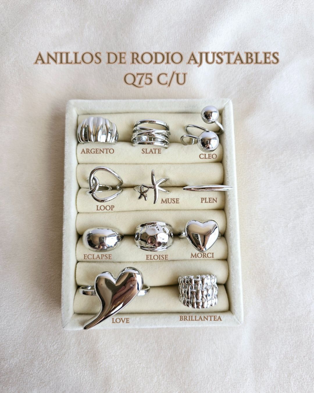 Anillos de Rodio ajustable