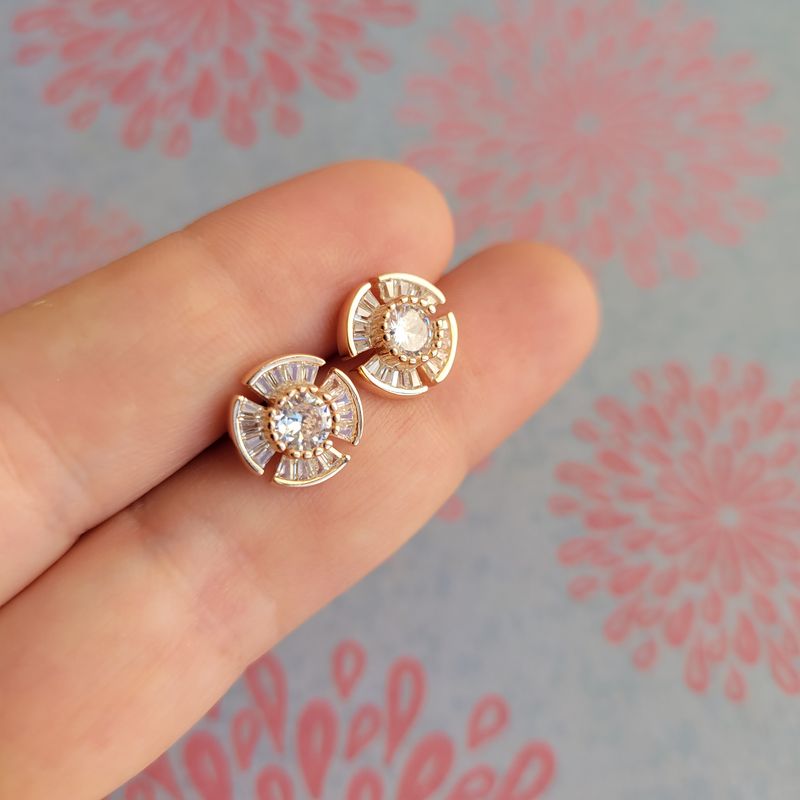 Flor con cristal rosegold