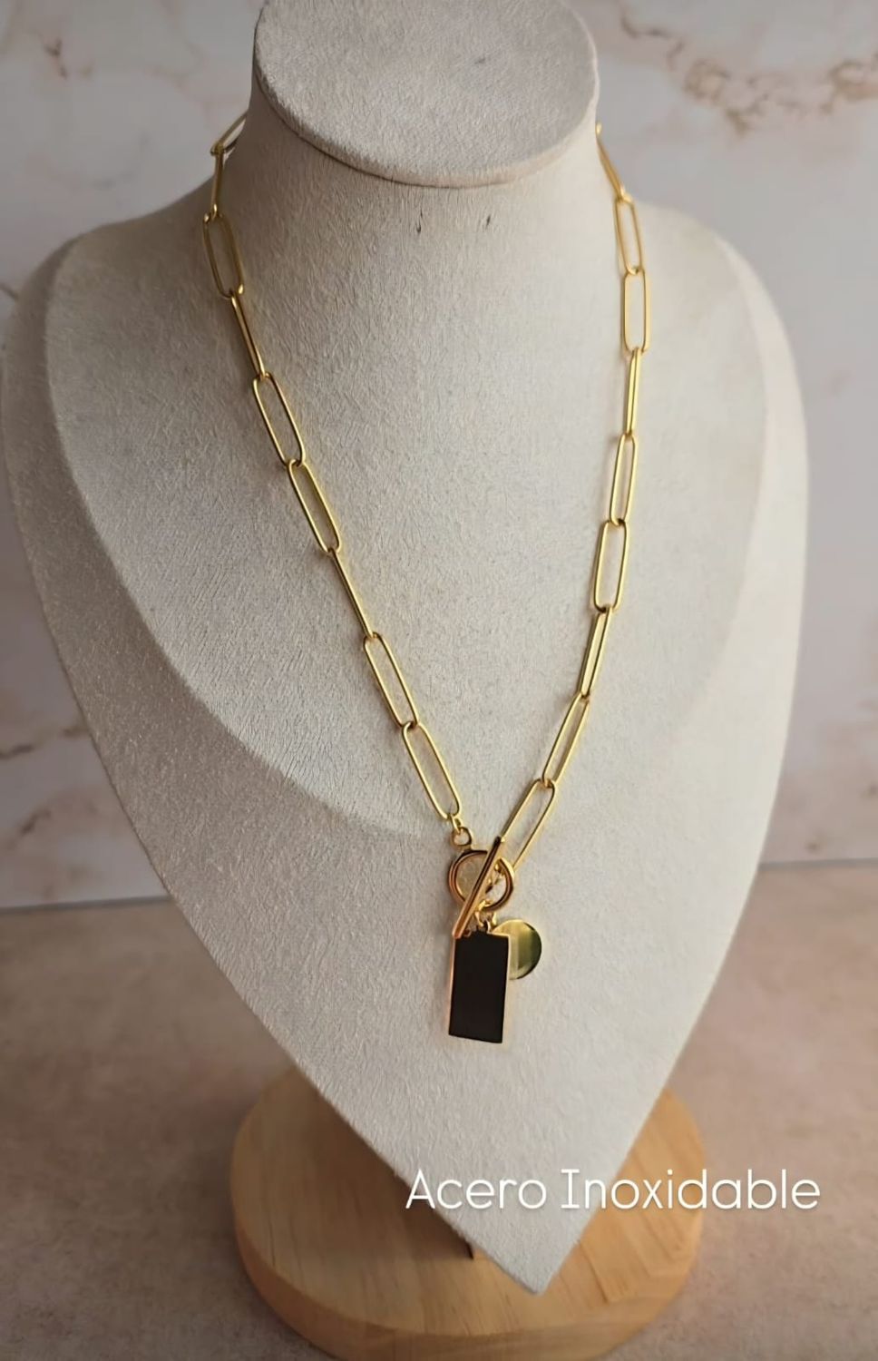 Gargantilla Paper Clip con plaquita