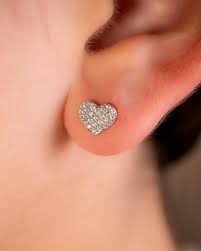 Aretes de corazón con cristales