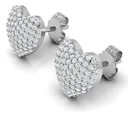 Aretes de corazón con cristales