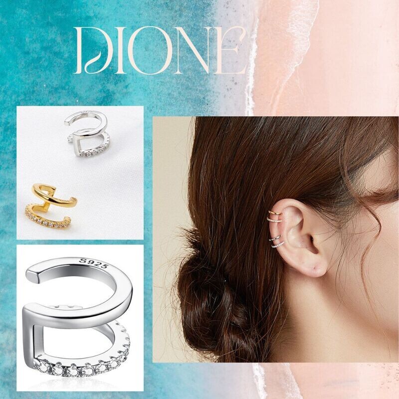 Ear cuffs de plata con cristales