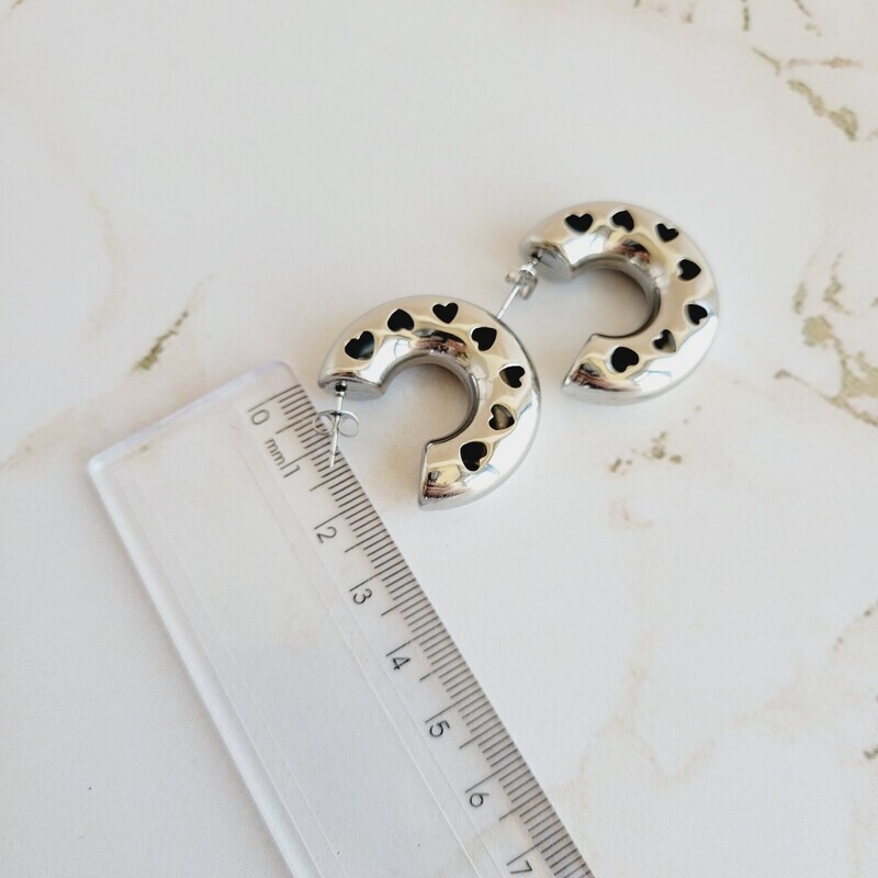 Chunky Hoops con Corazones Alrededor
