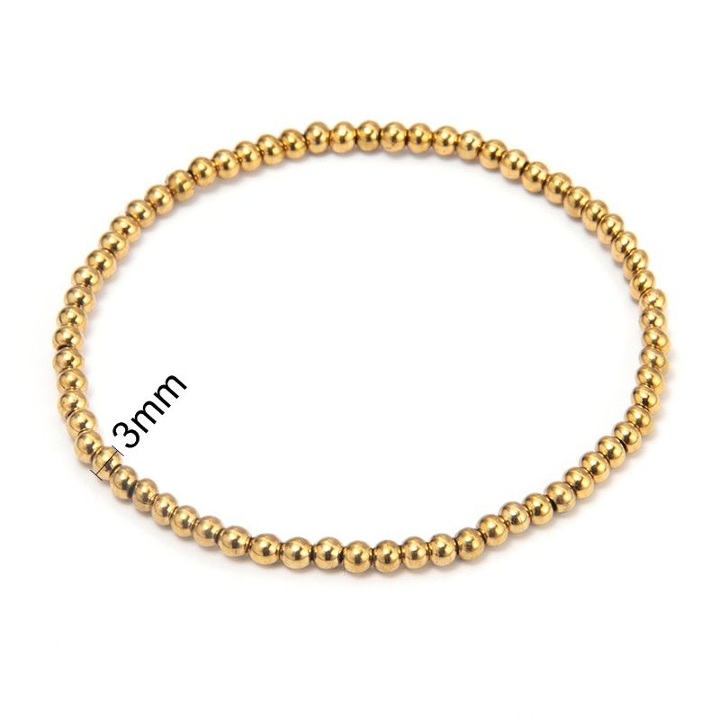 Pulsera Elástica de Bolitas en Acero Inoxidable (3mm y 4mm)