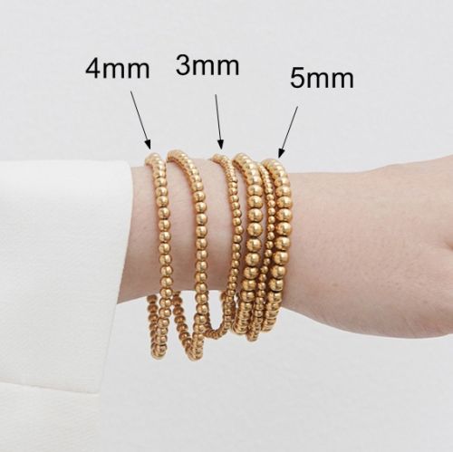 Pulsera Elástica de Bolitas en Acero Inoxidable (3mm y 4mm)