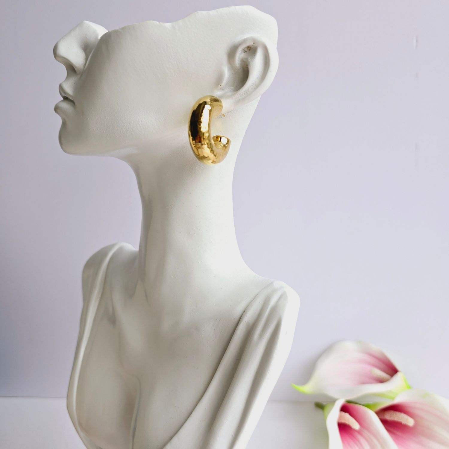 Chunky Hoops Dorados Martillados