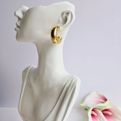Chunky Hoops Dorados Martillados