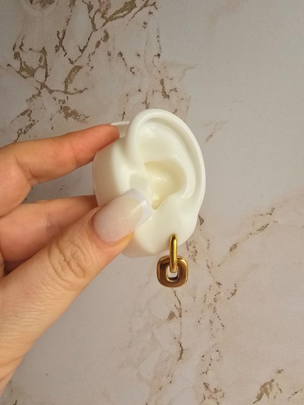 Aretes Velveth Dorado con plateado