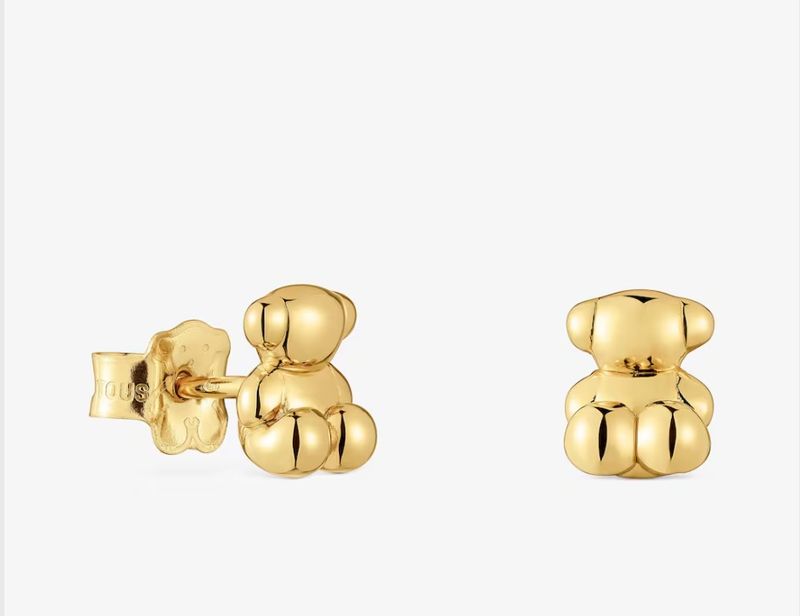 Aretes de Plata Osito Sentado LISO