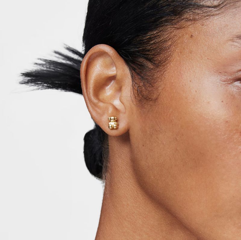 Aretes de Plata Osito Sentado LISO