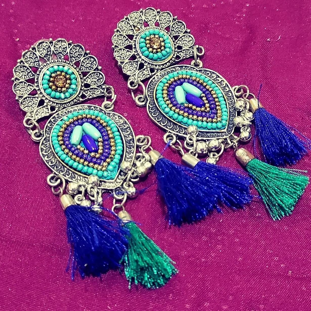 MULTICOLORED TASSEL EARRINGS