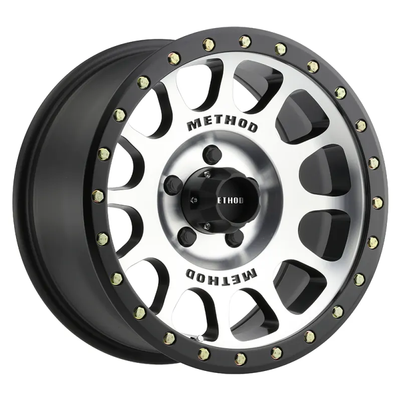 mr305 17x8.5 6x139.7 offset +1 black machine face (set of 4 wheels)