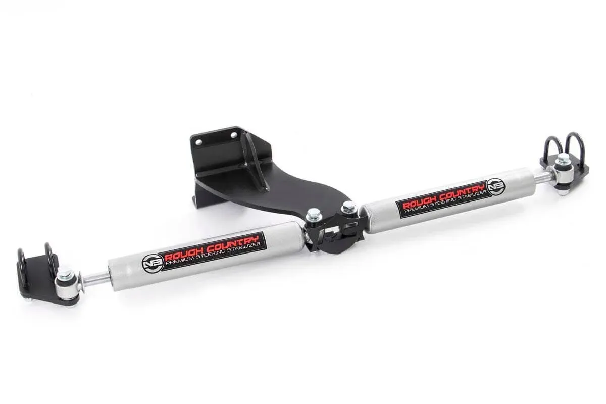 Rough Country N3 Steering Stabilizer Dual 2.5-8 Inch Lift | Ram 2500 (14-26)/3500 (13-26)