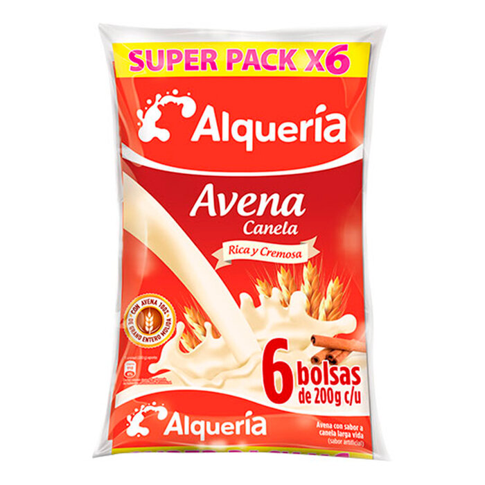 Avena alqueria c/canela x6bolx200g