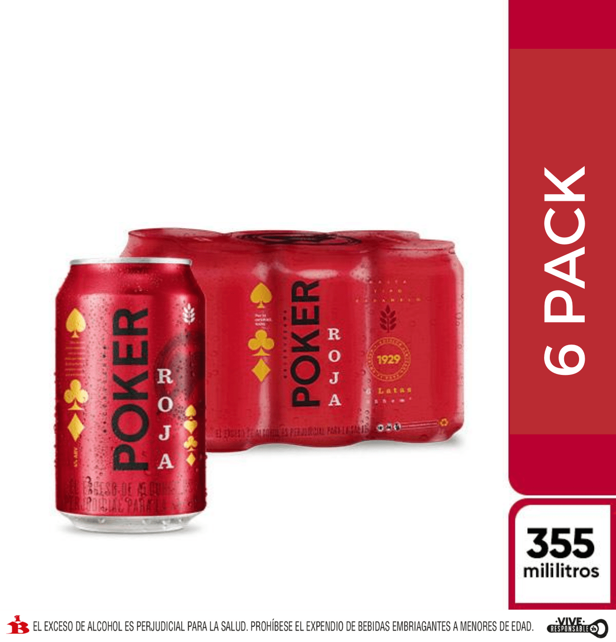 Cerv poker roja *355ml