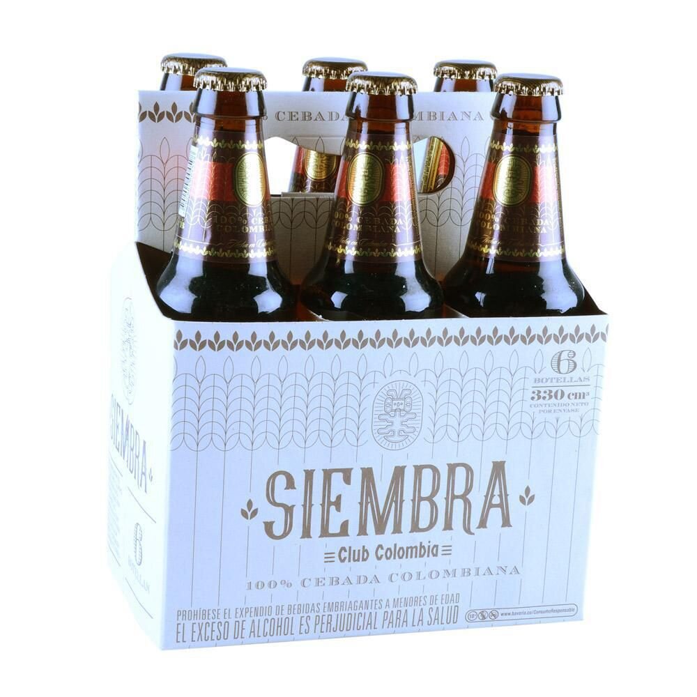 Cerveza c/colombia siembra x6u x330