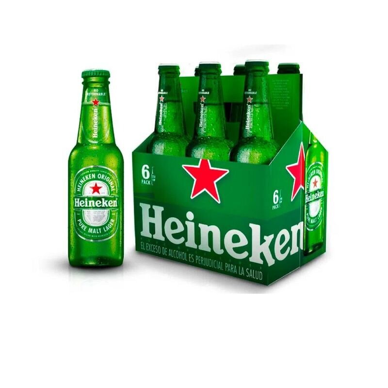 Cerveza heineken bot x6un x330ml+bl