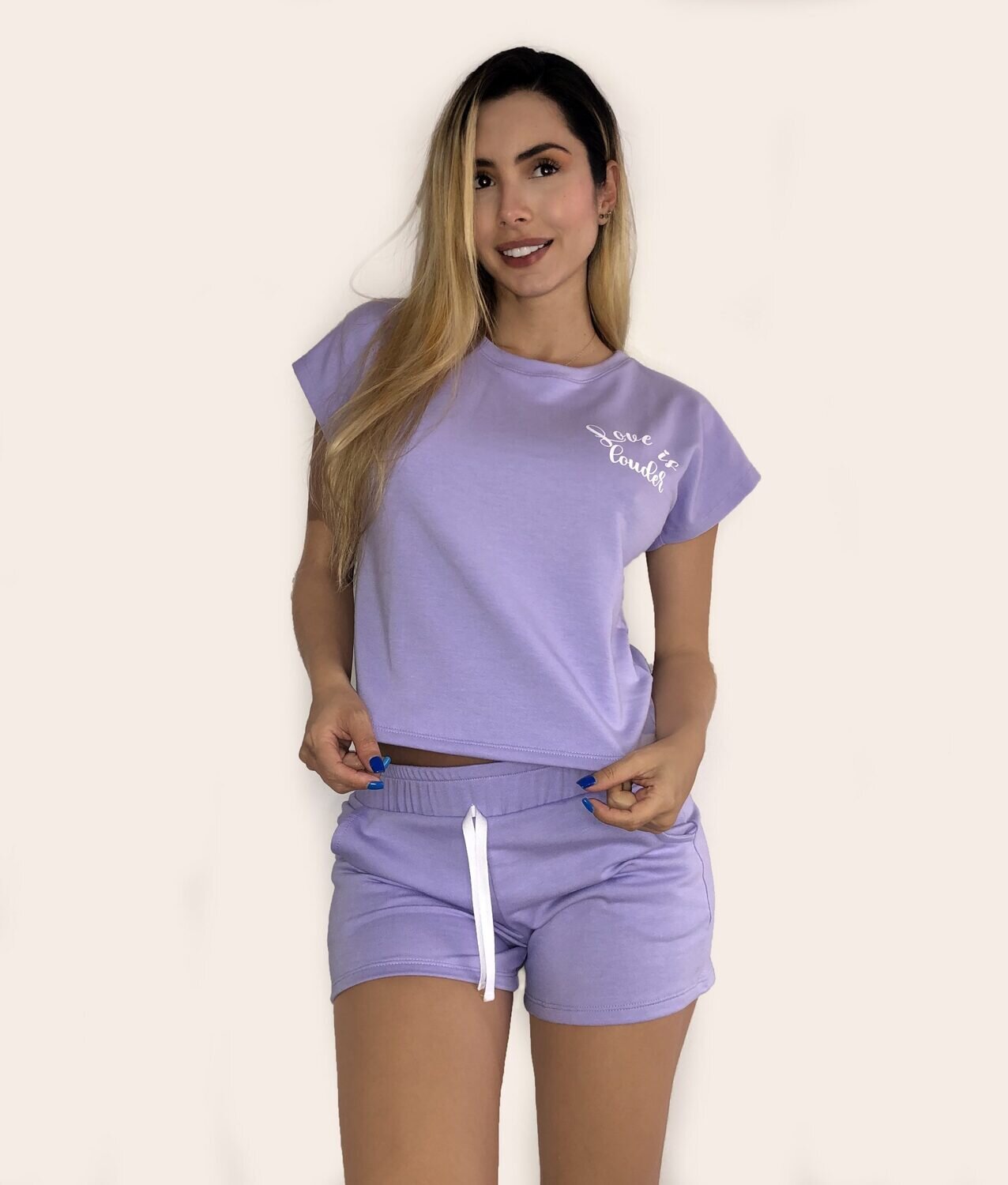 Conjunto short burda blusa licrada