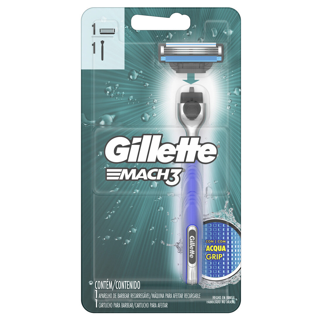 Prestobarba gillete 3 hojas aqua