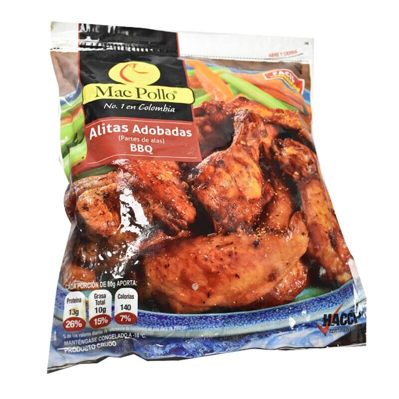 Alitas adobadas mac pollo x900g