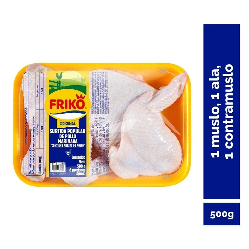 Bandeja surtida esp pollo marinada